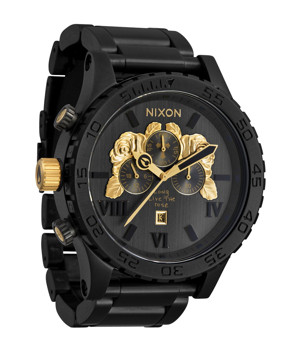 Nixon time teller 2024 matte black gold