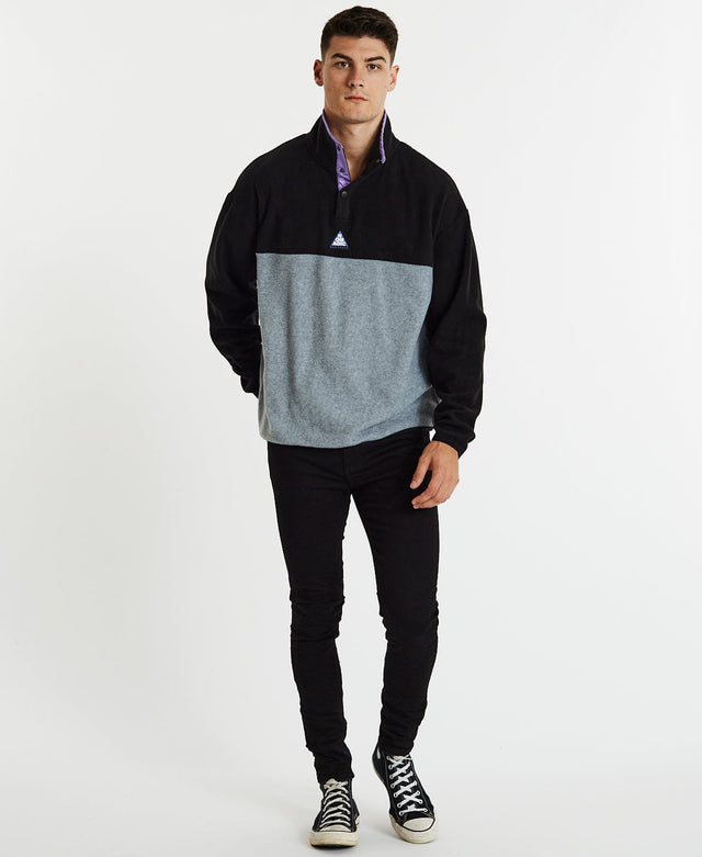 Nomadic Brave Pull Over Sweater - Black/Grey Marle BLACK