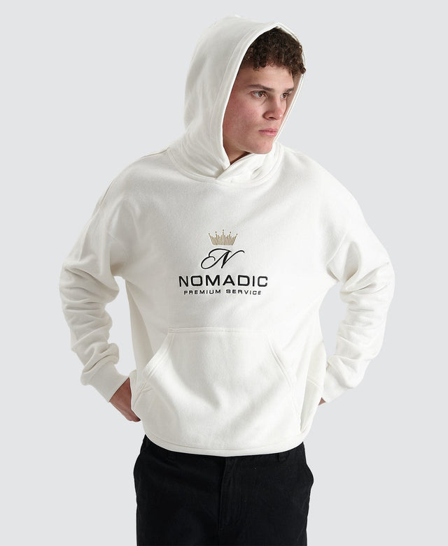 Nomadic Domenico Relaxed Hooded Sweater - Natural White WHITE