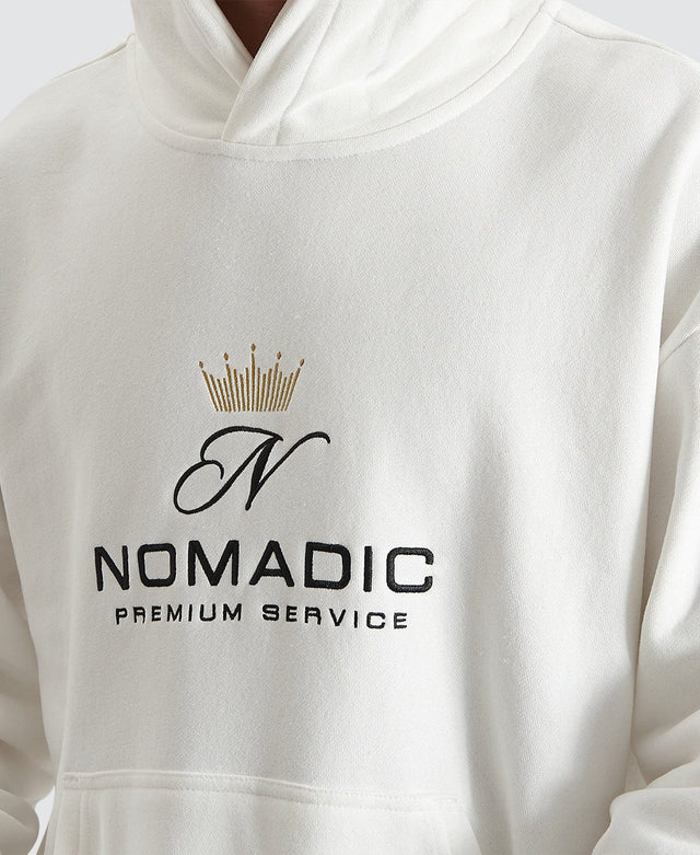 Nomadic Domenico Relaxed Hooded Sweater - Natural White WHITE
