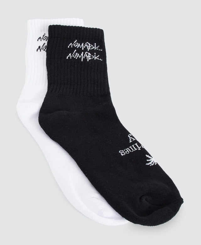 Nomadic Goodie 2 Pack Socks Black & White