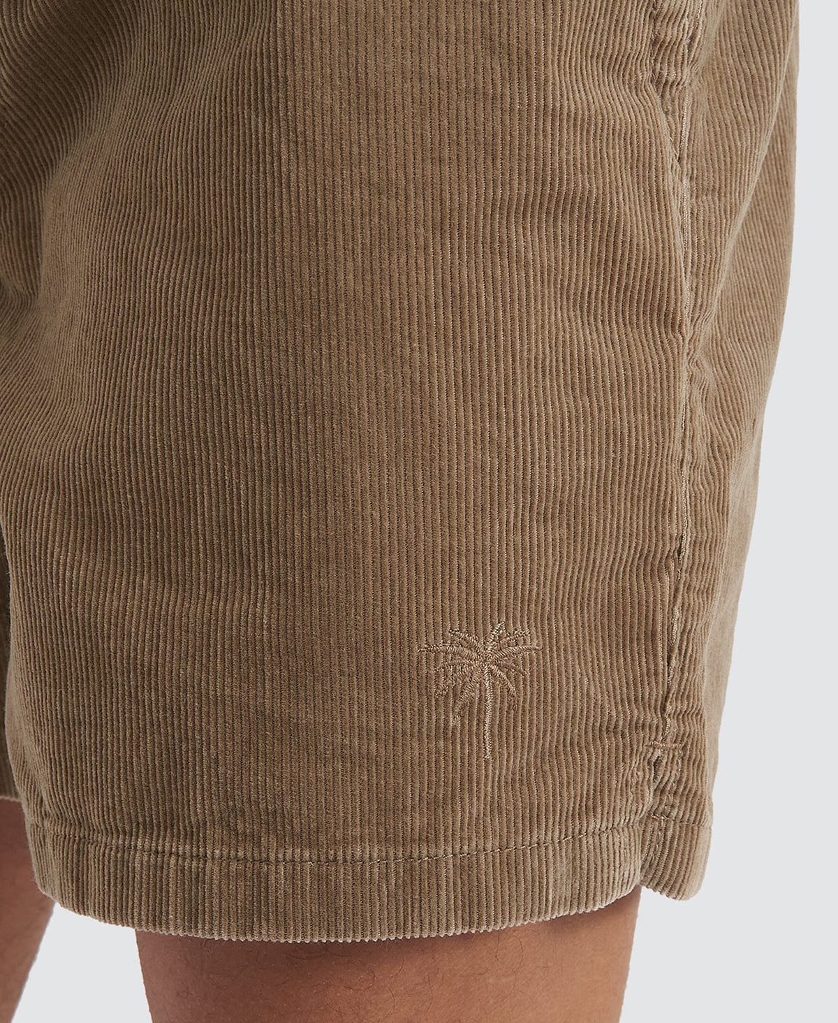 Mens Corduroy Drawcord Shorts - Taupe