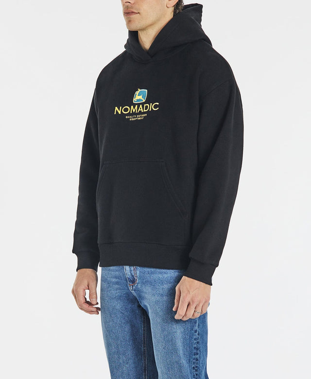 Nomadic Northern Pine Relaxed Hooded Sweater - Anthracite Black BLACK