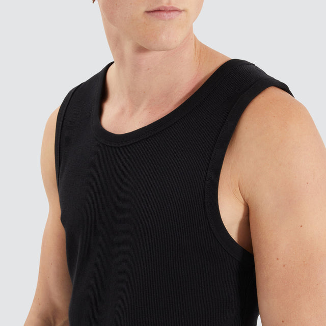 Nomadic Paradise Kai Heavy Waffle Singlet - Black BLACK