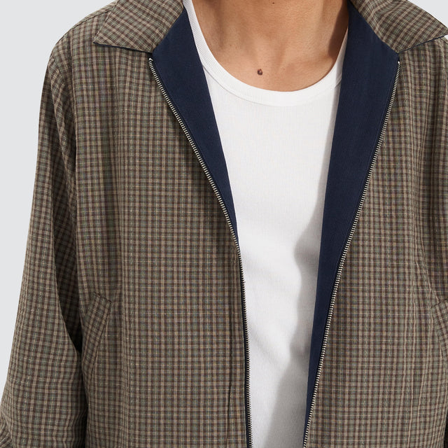 Nomadic Paradise Palette Reversible Worker Jacket Navy/Teal Check