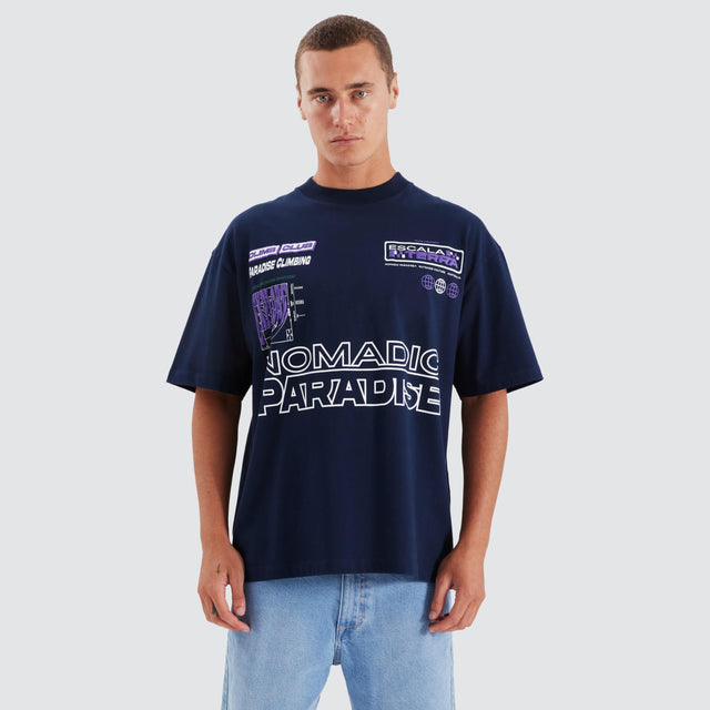 Nomadic Paradise Radar Street Tee Navy Blue