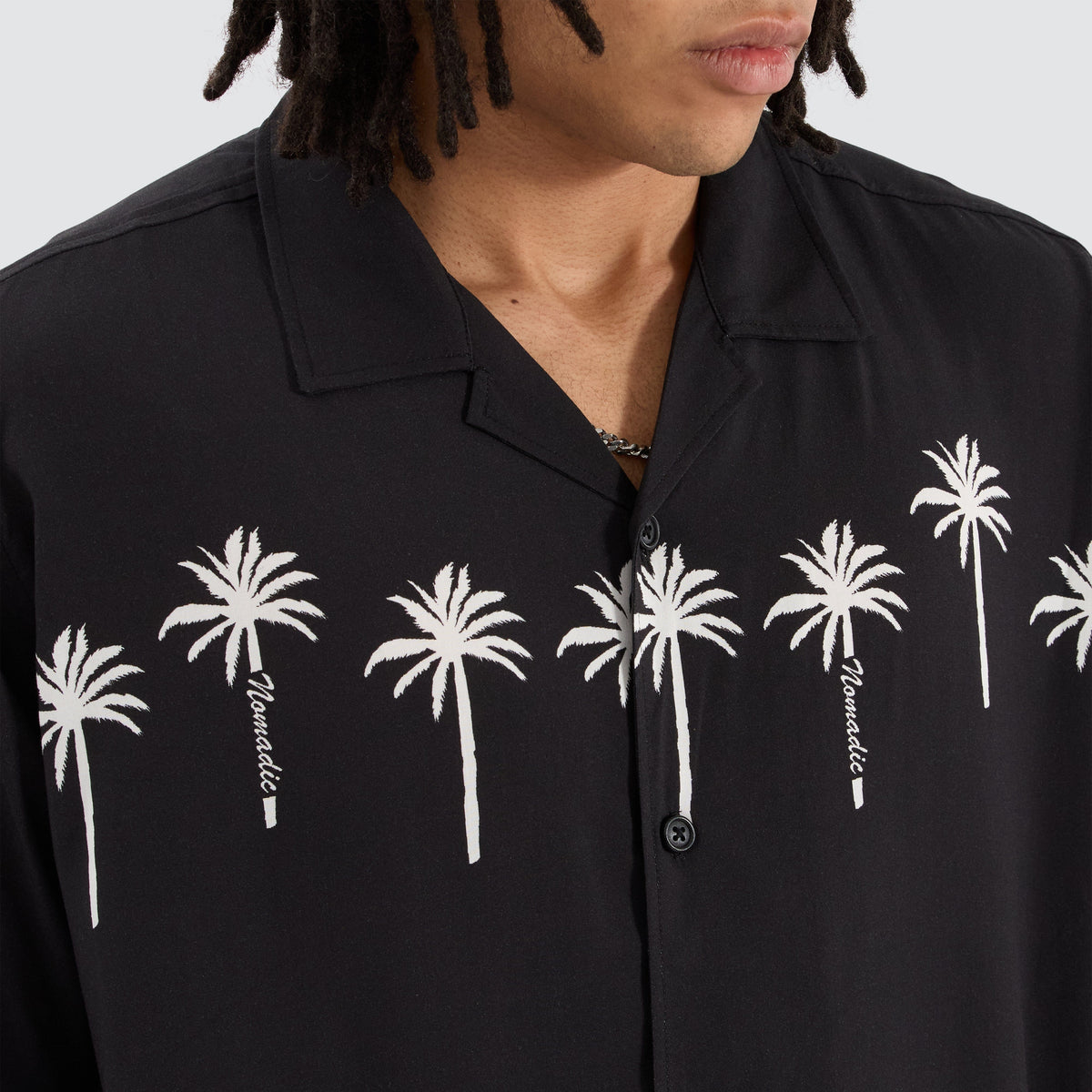 Rider Relaxed Short Sleeve Shirt Black/White Print | Neverland Store