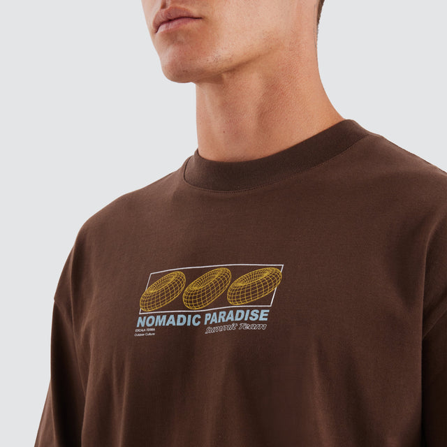 Nomadic Paradise Summit Street Tee Chocolate Brown