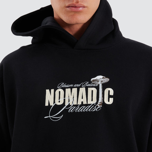 Nomadic Paradise Toadstool Oversized Hoodie Jet Black