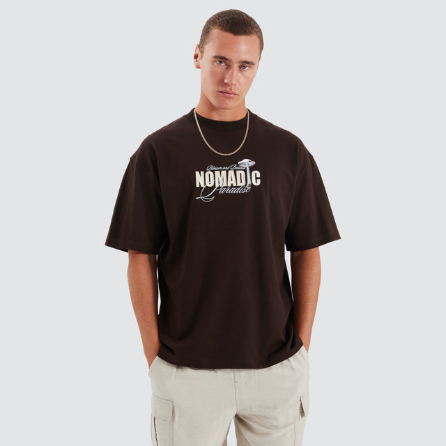 Nomadic Paradise Toadstool Street Tee Dark Chocolate