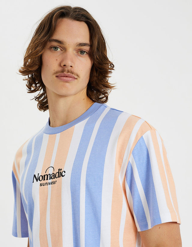 Nomadic Paradise Urban Relaxed Tee in Peach Stripe