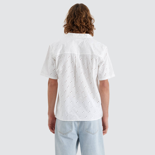 Nomadic Paradise Wobble Resort Crop Shirt Off White