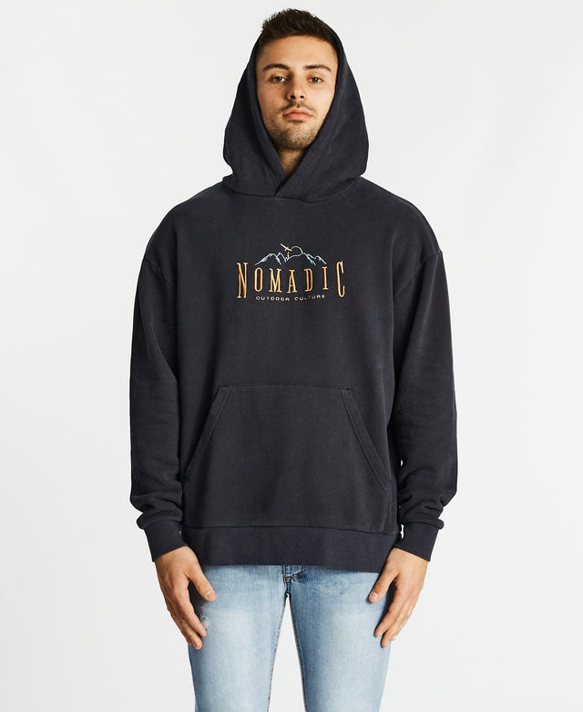 Nomadic Peaches Relaxed Hooded Sweater - Jet Black BLACK