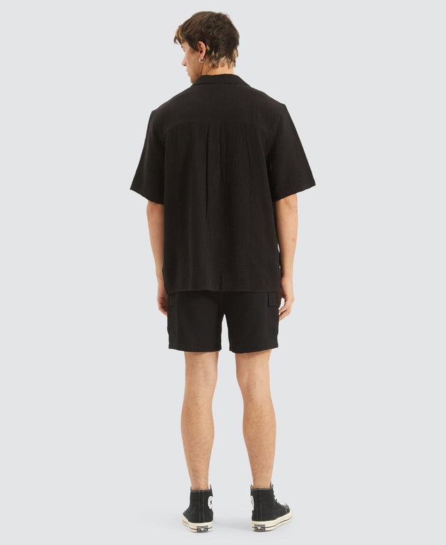 Nomadic Psych Cropped Resort Shirt Black