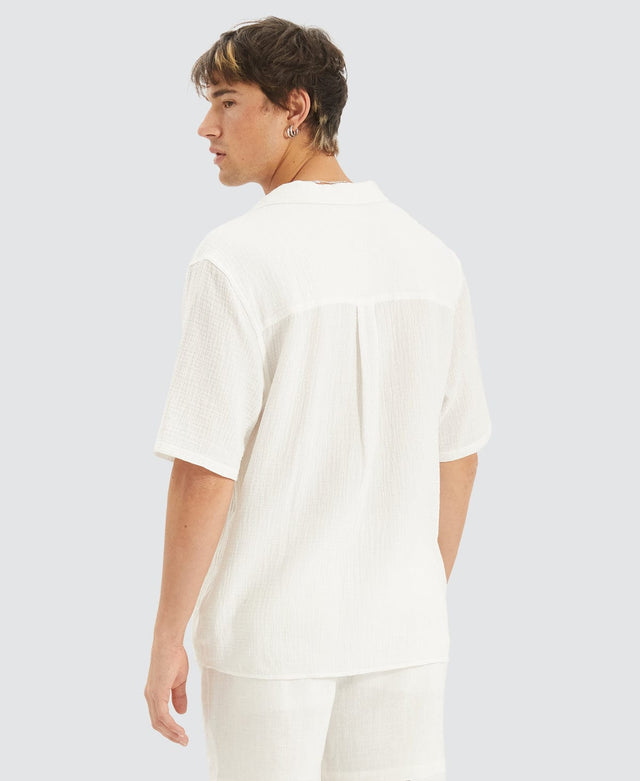 Nomadic Psych Cropped Resort Shirt White