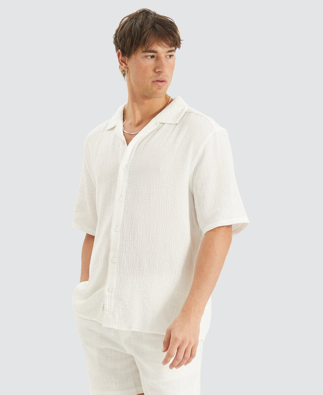 Nomadic Psych Cropped Resort Shirt White