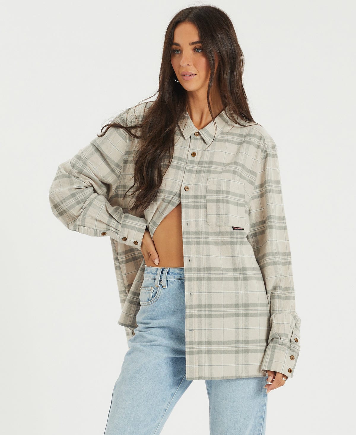 Replay Casual Long Sleeve Shirt Silver Check – Neverland Store