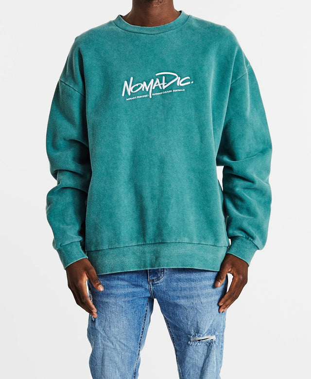 Nomadic Sign Relaxed Sweater - Pigment North Sea GREEN