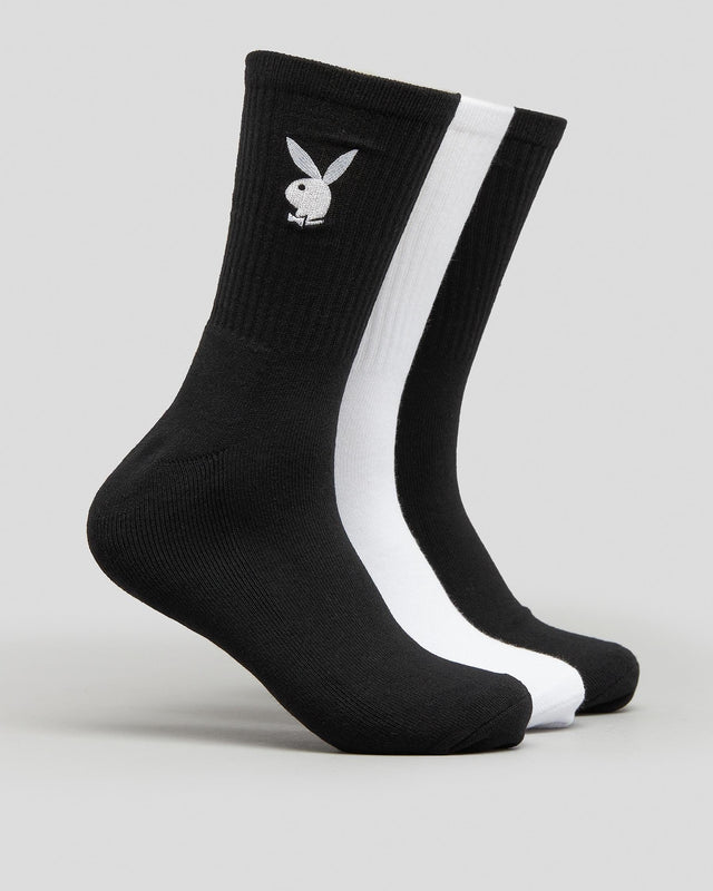 Playboy Bunny Basics Crew Socks 3pk Black
