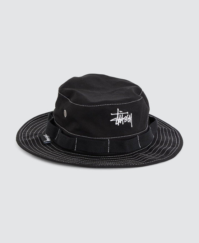 Stussy Contrast Topstitch Boonie Hat Black