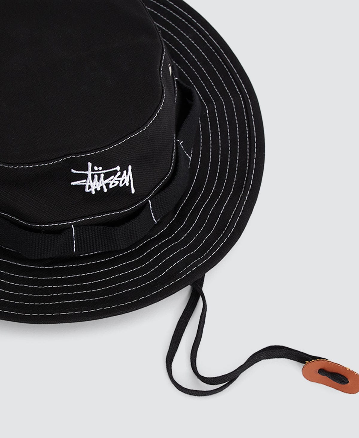 Contrast Topstitch Boonie Hat Black | Neverland Store