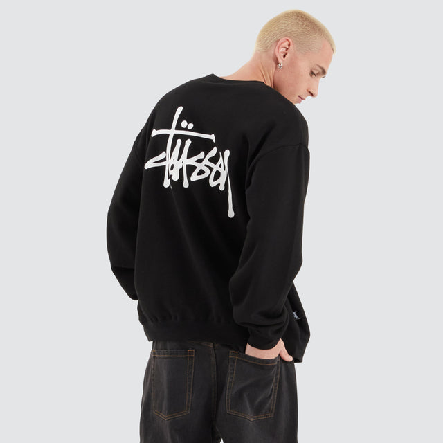 Stussy Graffiti LCB Fleece Crew Black