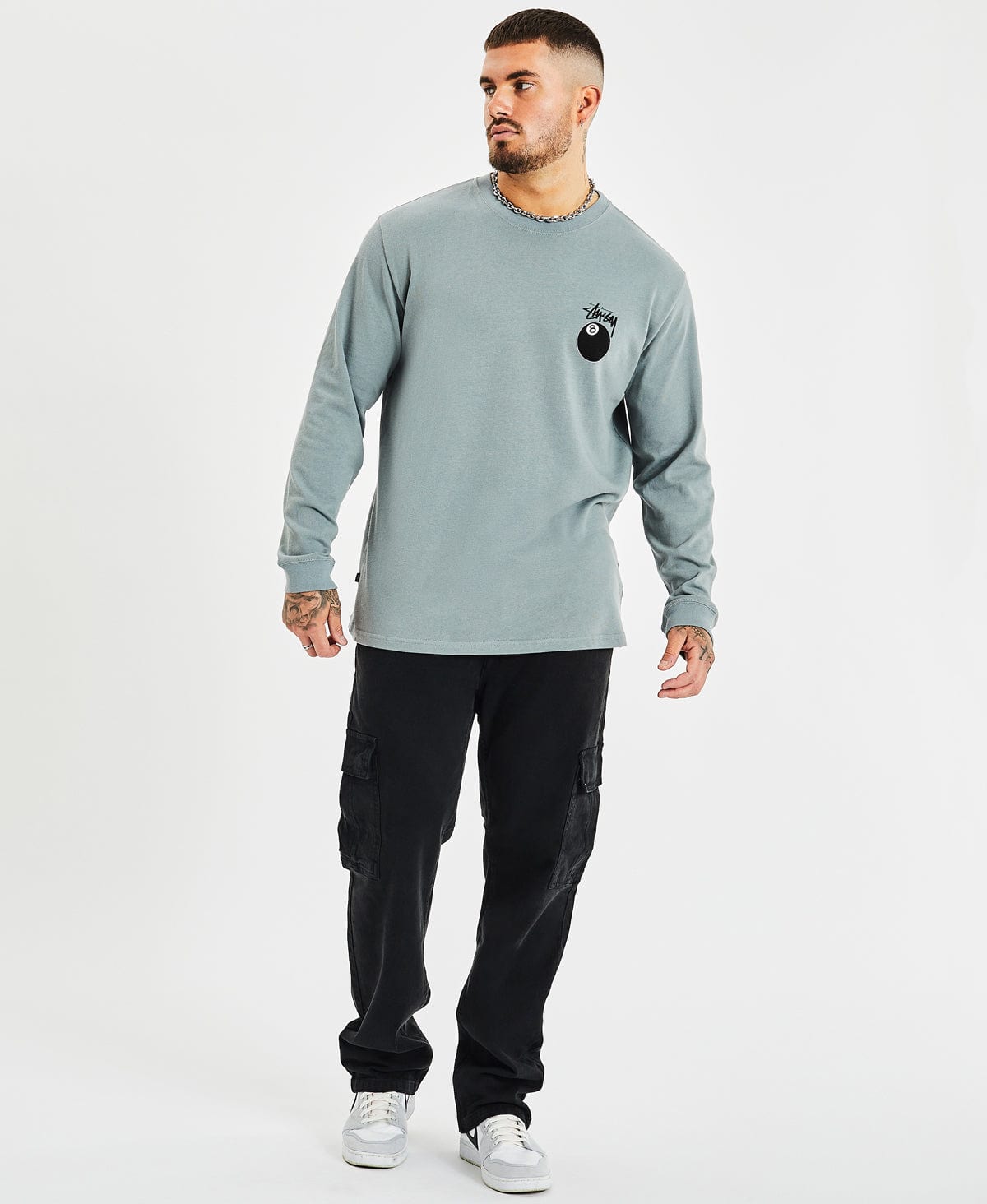 Mens long sleeve discount stussy t shirt