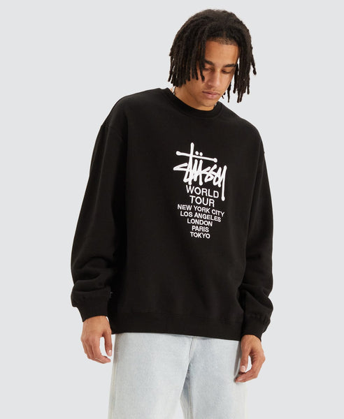 Stussy Solid World Tour Crew Jumper Black | Neverland – Neverland