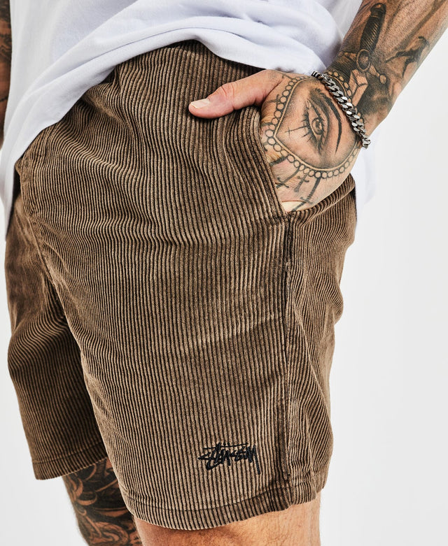Stussy Wide Wale Cord Beach Shorts Pigment Brown