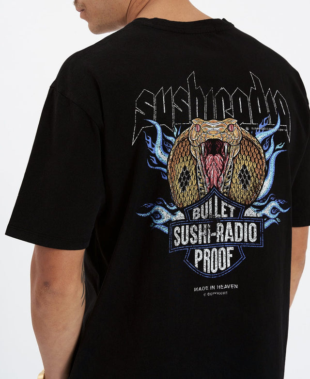 Sushi Radio Bullet Proof Box Fit T-Shirt Jet Black