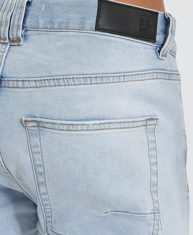 Sushi Radio Hacksaw Cropped Skinny Jeans Liberty Blue