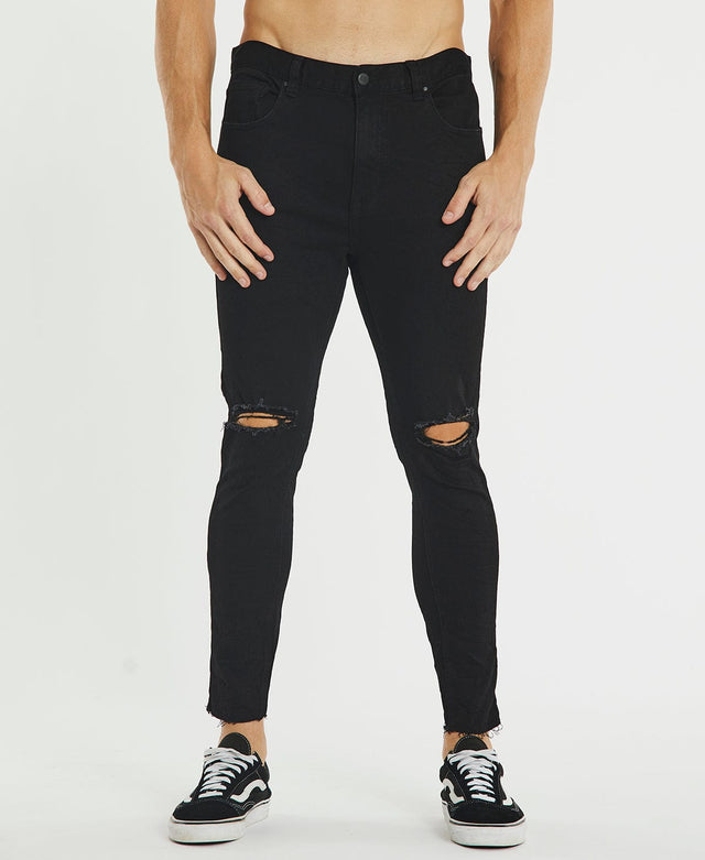 Sushi Radio Hacksaw Cropped Skinny Jeans Rinse Black