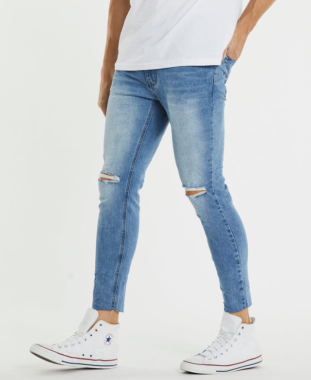 Sushi Radio Hacksaw Cropped Skinny Jeans Sunset Blue