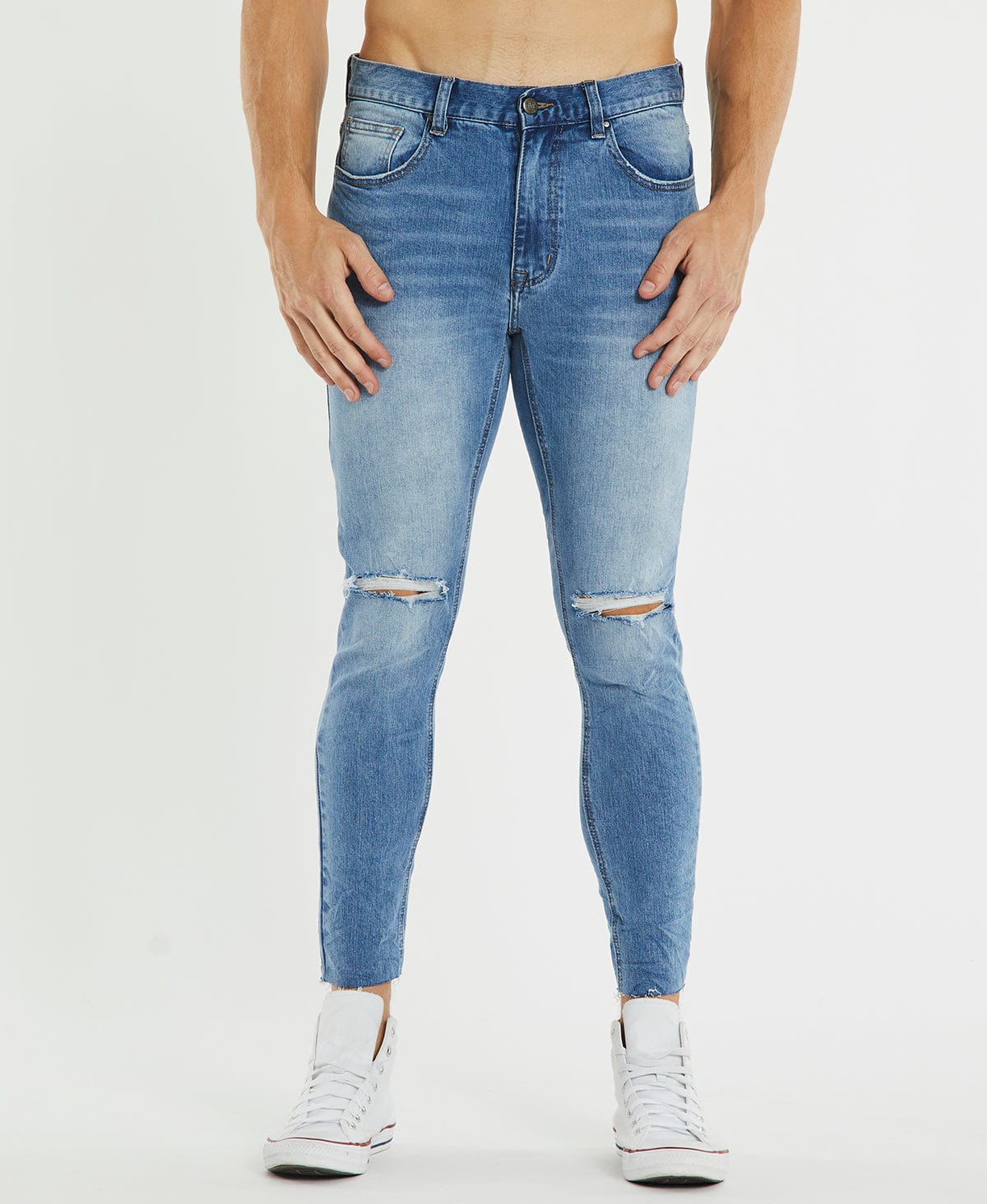 Mens cropped hot sale skinny jeans