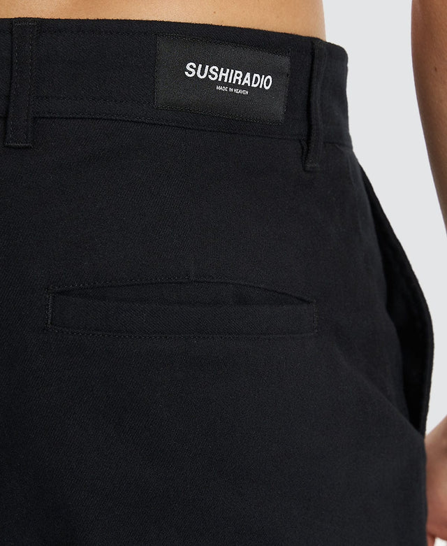 Sushi Radio Sledgehammer Cropped Trouser Pants Black
