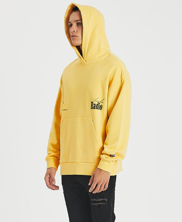 Sushi Radio Trance Relaxed Hoodie Pigment Daffodil Yellow