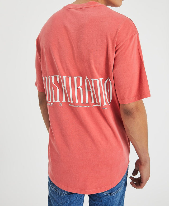 Sushi Radio Vision Box Fit Scoop T-Shirt Pigment Hibiscus Red