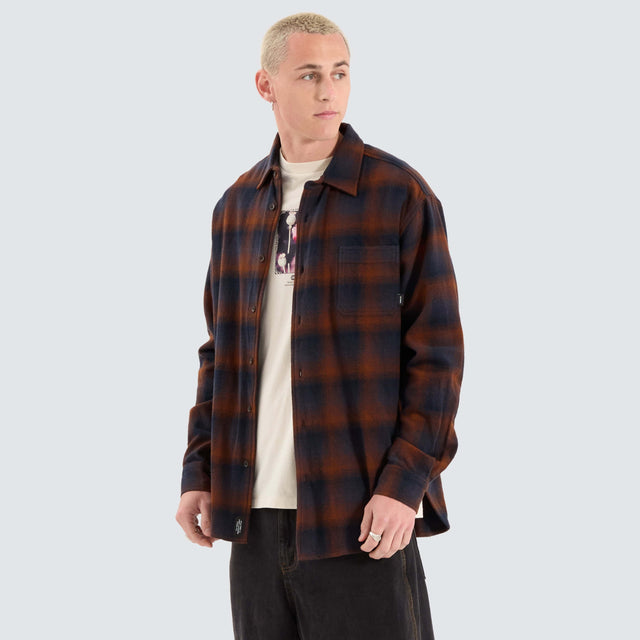 Thrills Barrio Flannel Shirt Blue