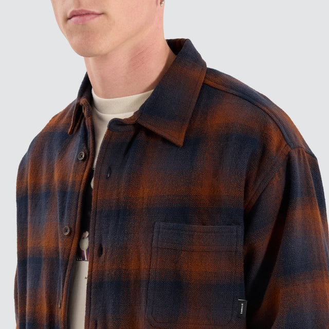 Thrills Barrio Flannel Shirt Blue