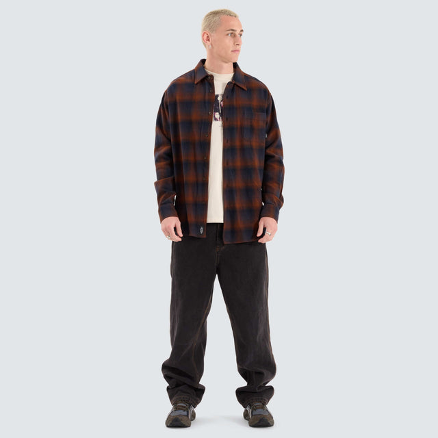 Thrills Barrio Flannel Shirt Blue