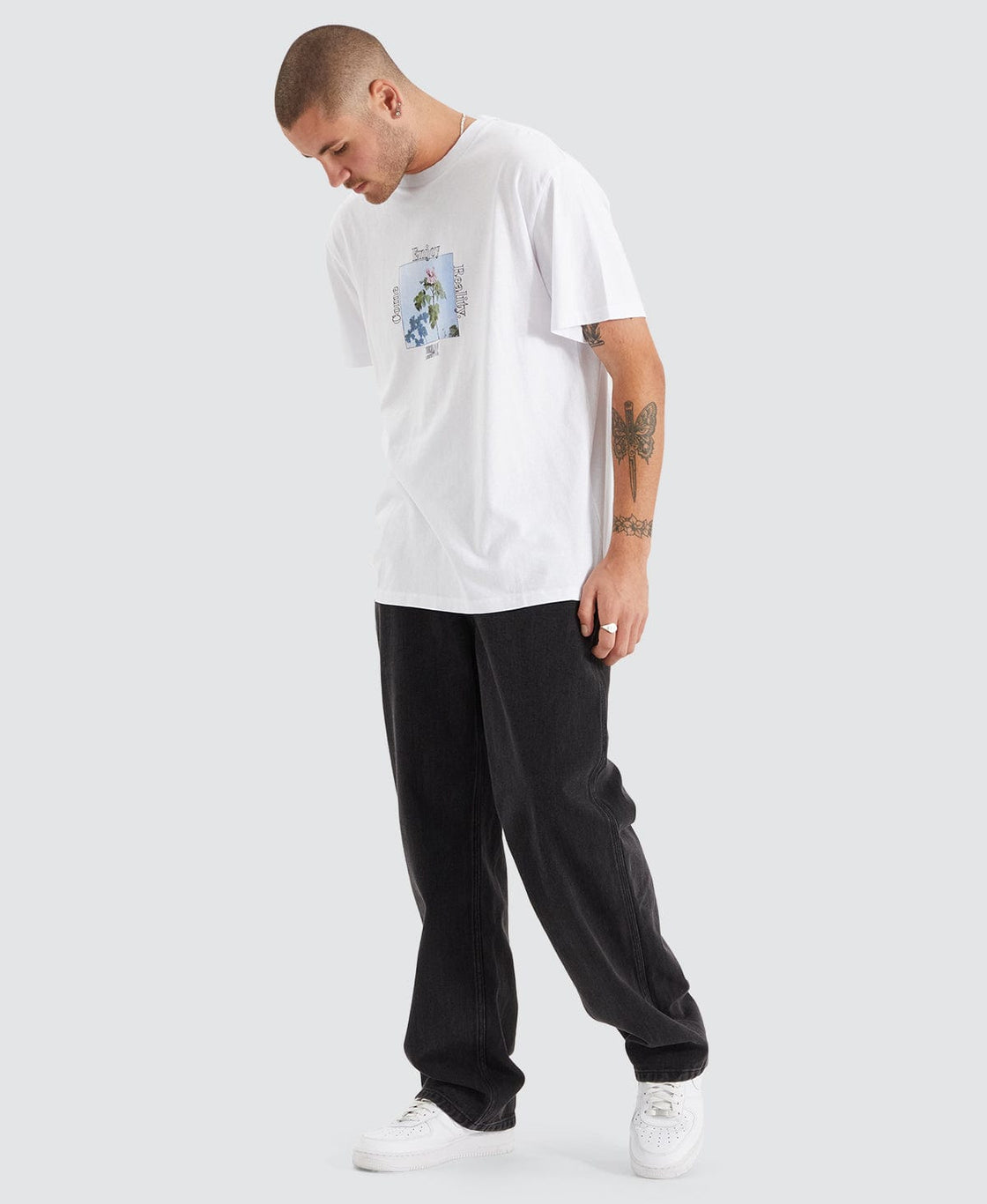 Come Enjoy Reality Merch Fit T-Shirt White | Neverland Store