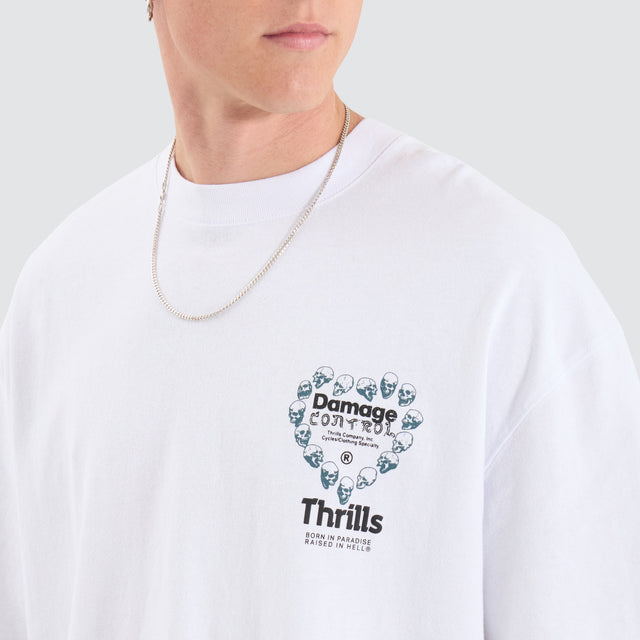 Thrills Controlled Damage Tee White