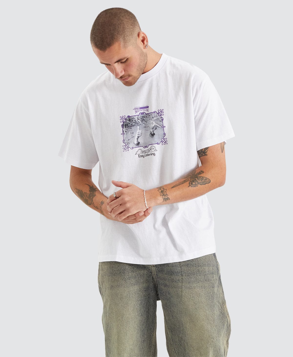 Easy Listening Merch Fit T-Shirt White | Neverland Store