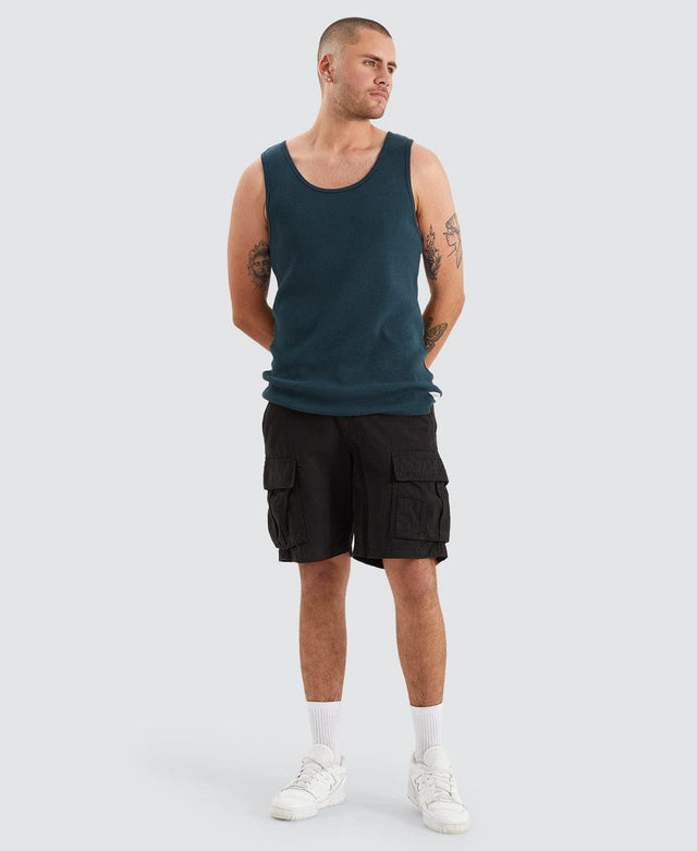 Thrills Existencial Waffle Singlet - Jasper Green GREEN