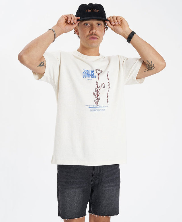 Thrills Hemp Natural Effects Merch Fit Tee - Unbleached WHITE