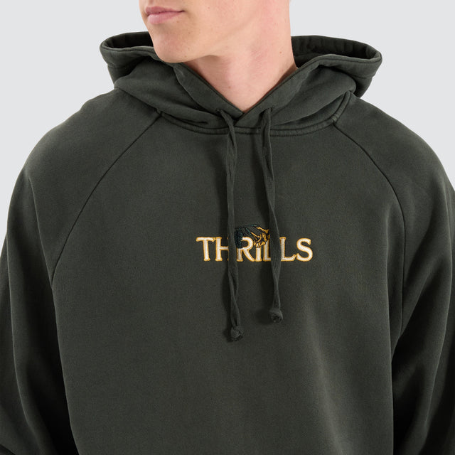 Thrills Secret Garden Raglan Oil Green Hoodie