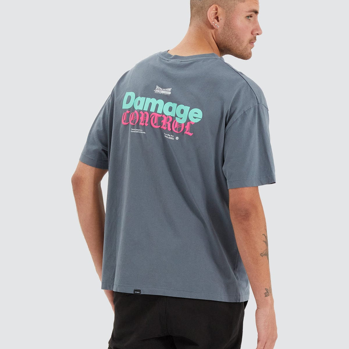 Spectral Static Box Fit Oversize T-Shirt Dark Slate Grey | Neverland Store