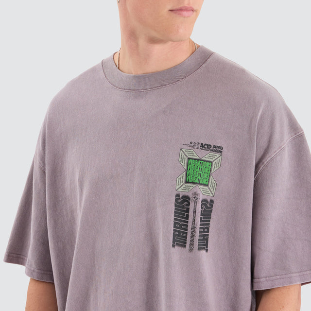 Thrills Vibrations Box Fit Oversized Tee Grey