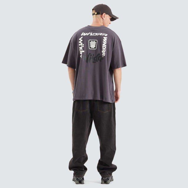 WNDRR All Out Heavy Weight Tee Charcoal