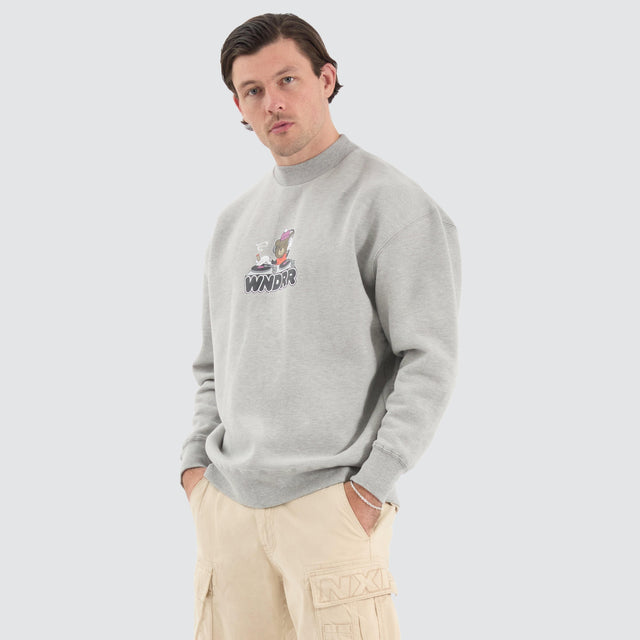 WNDRR Beats Crew Sweat Grey Marle